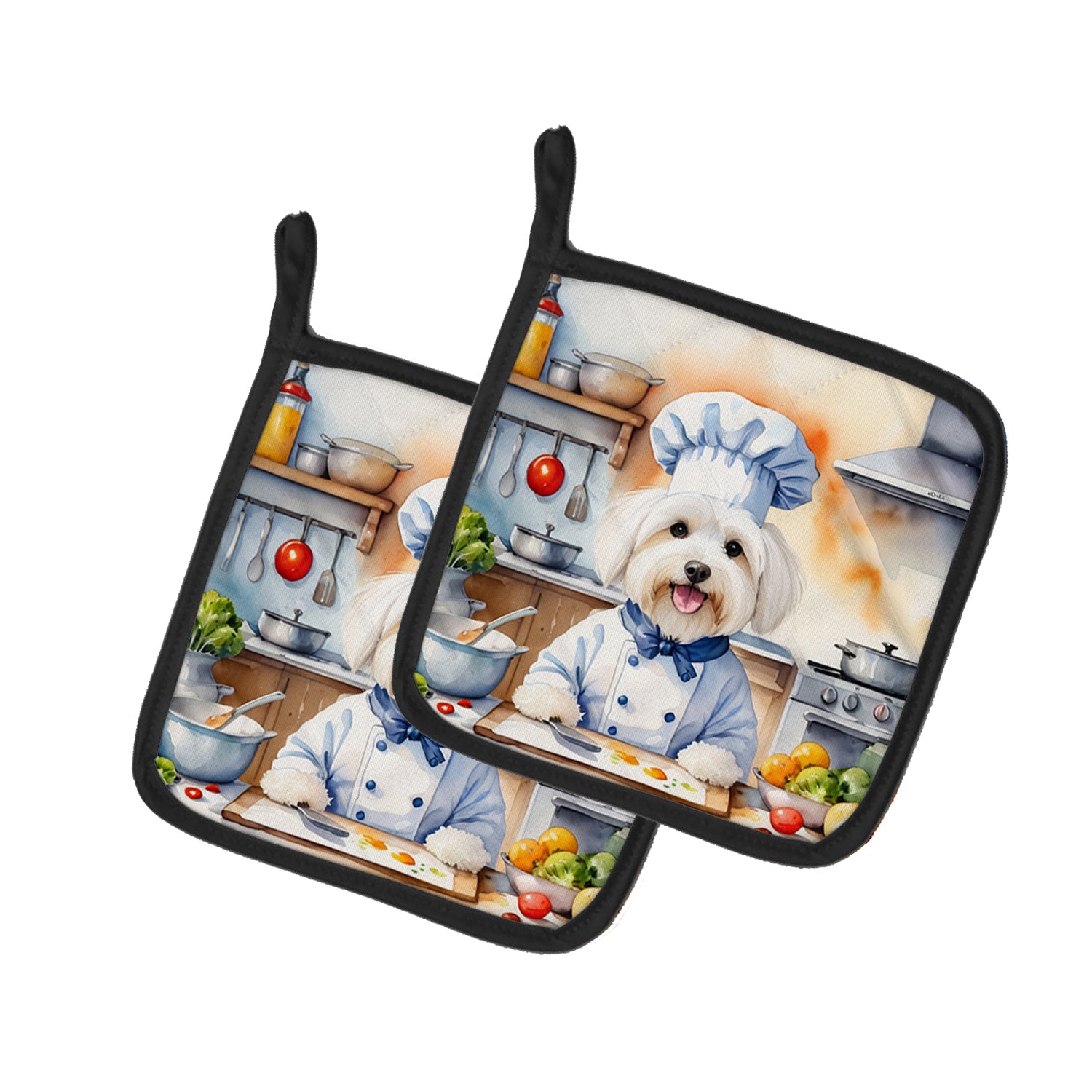 Buy this Coton de Tulear The Chef Pair of Pot Holders