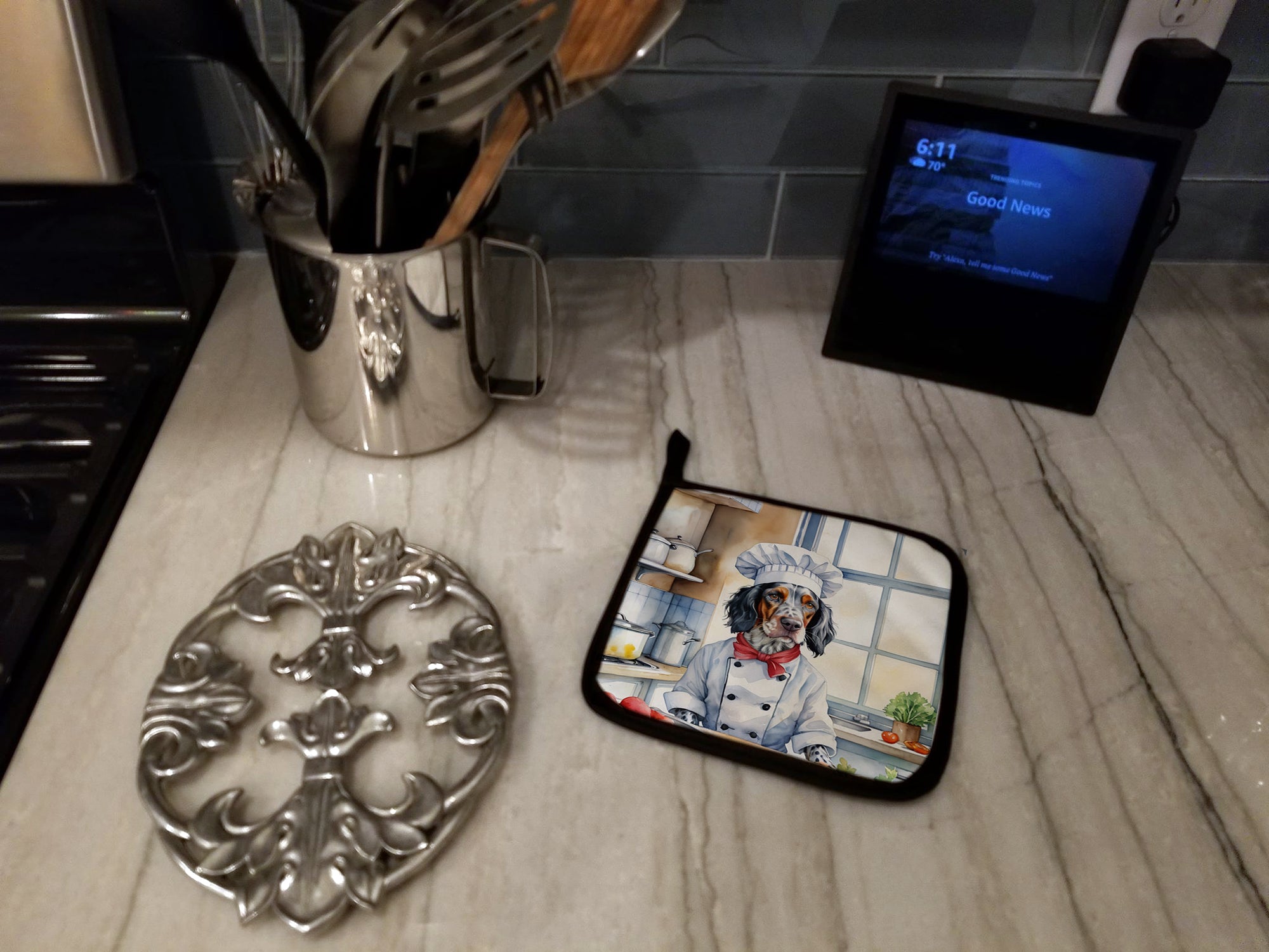 English Setter The Chef Pair of Pot Holders