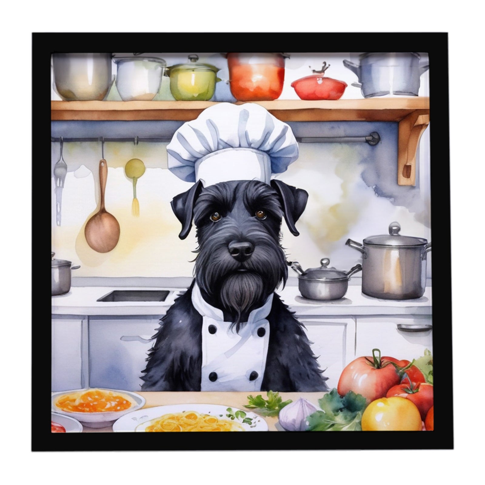 Caroline's Treasures Giant Schnauzer The Chef Framed Metal Print
