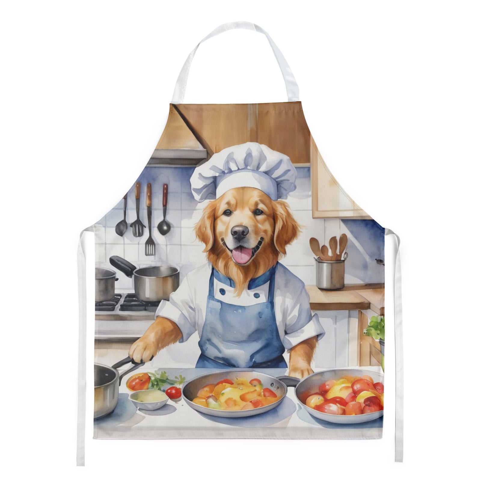 Caroline's Treasures Golden Retriever The Chef Apron – Artist-Designed Kitchen, BBQ & Craft Apron