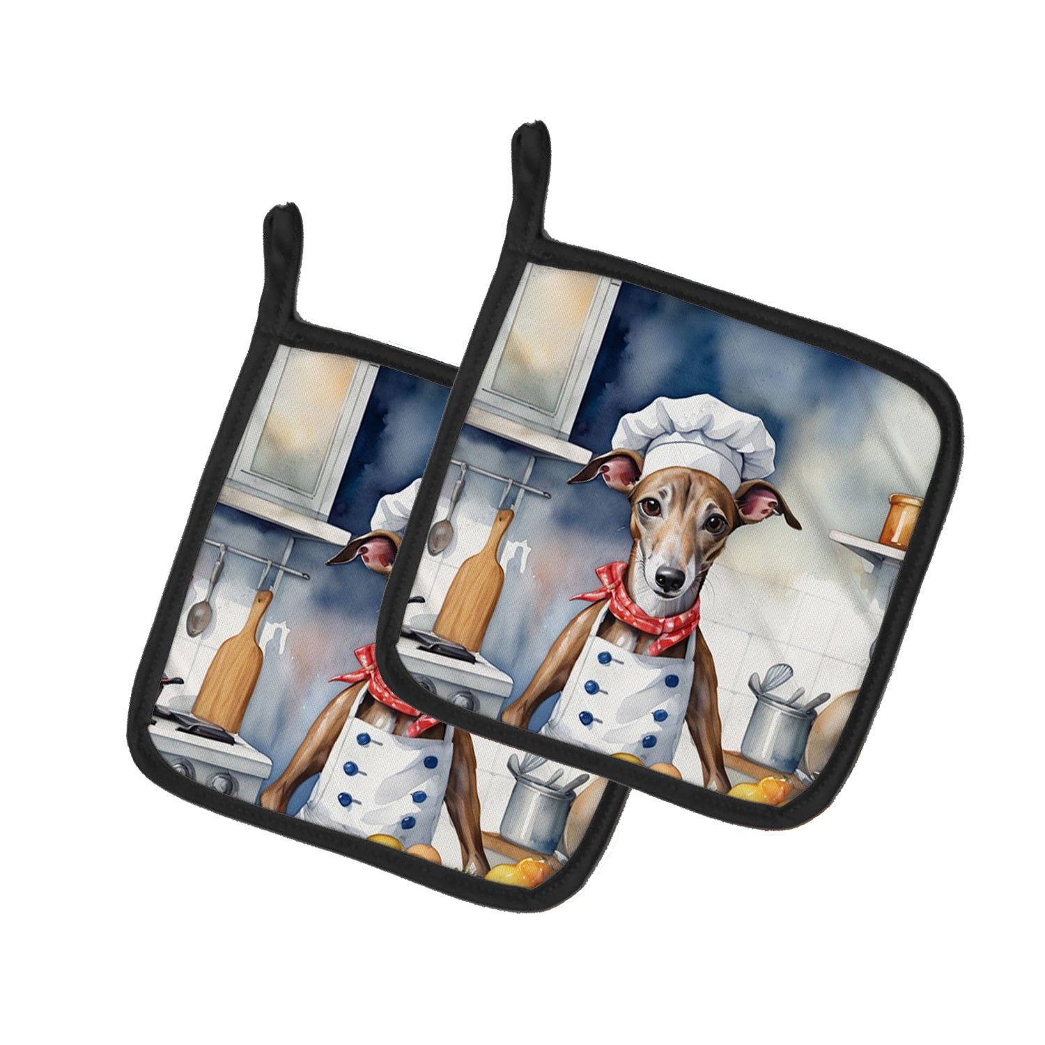 Buy this Greyhound The Chef Pair of Pot Holders