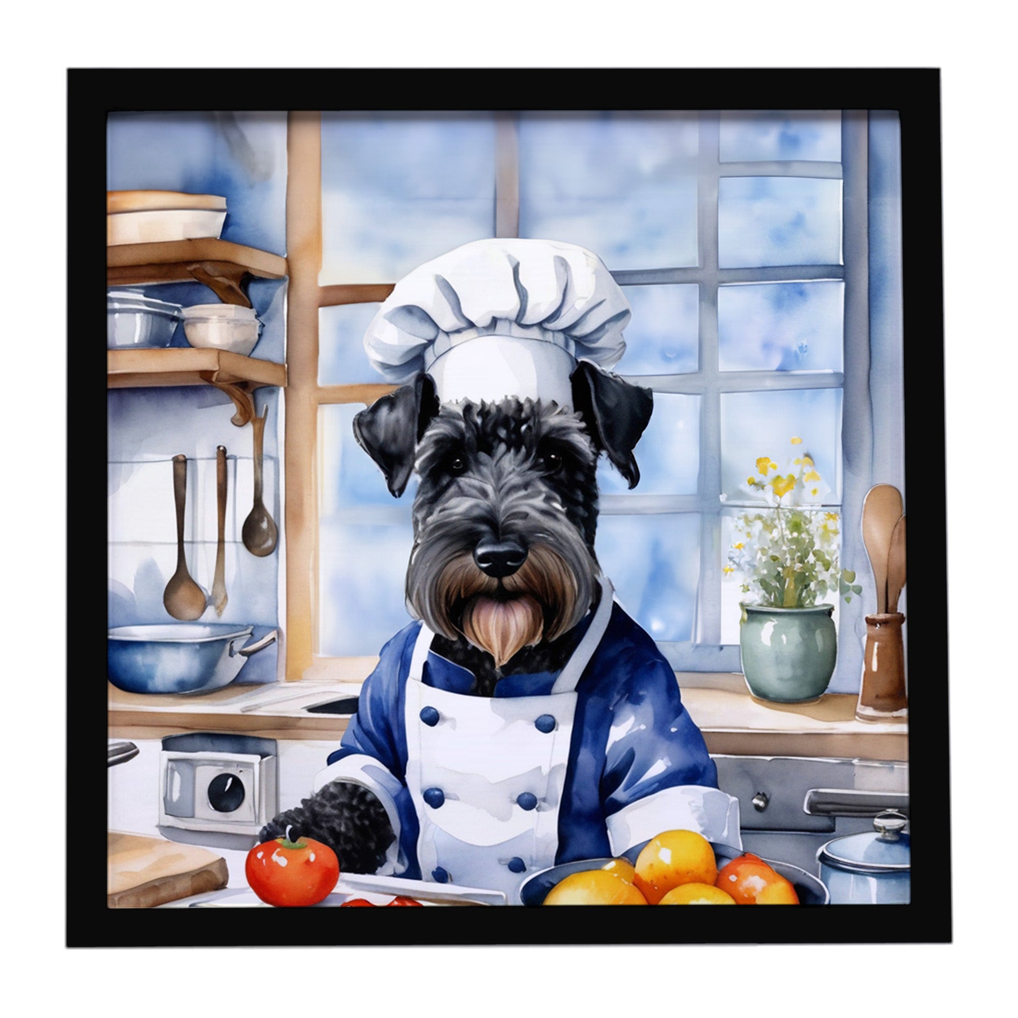 Caroline's Treasures Kerry Blue Terrier The Chef Framed Metal Print