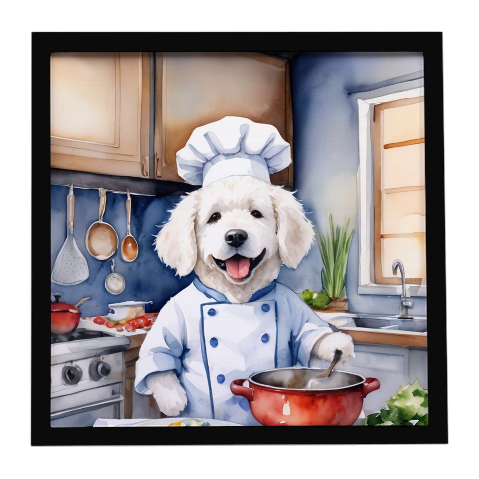Caroline's Treasures Kuvasz The Chef Framed Metal Print