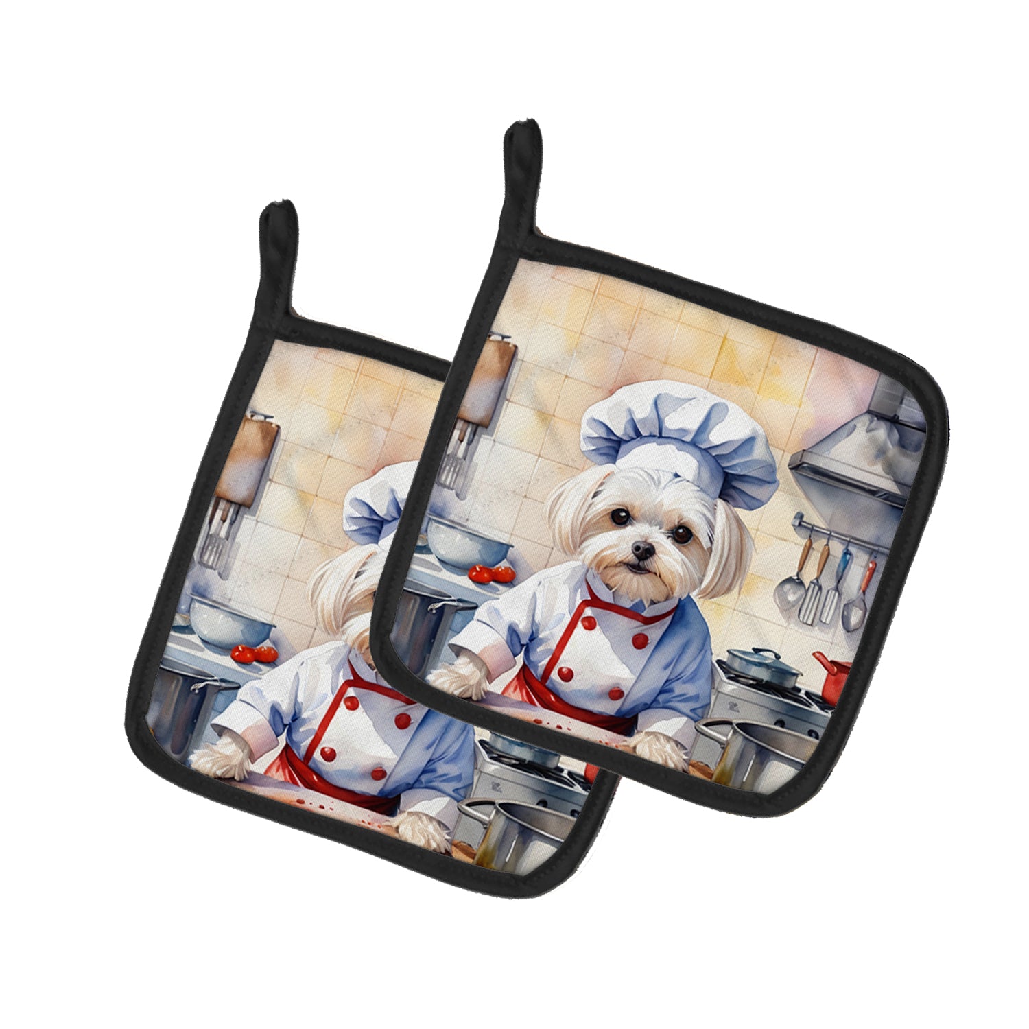 Buy this Maltese The Chef Pair of Pot Holders