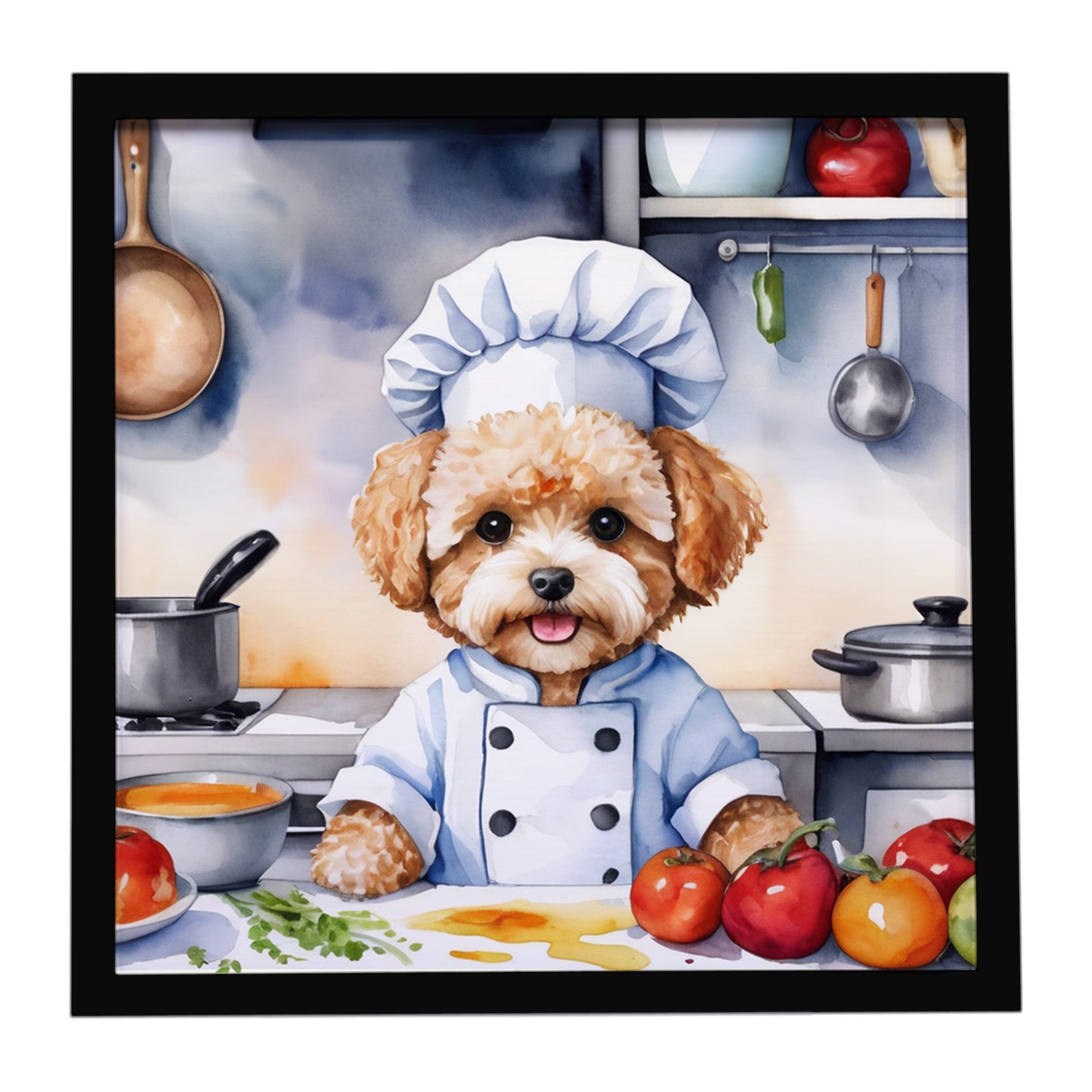 Caroline's Treasures Maltipoo The Chef Framed Metal Print