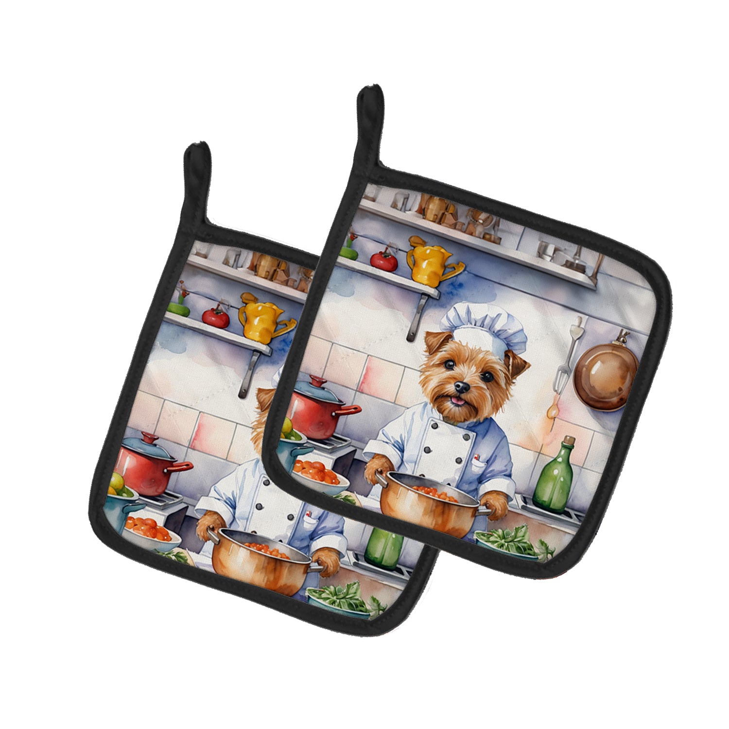 Buy this Norfolk Terrier The Chef Pair of Pot Holders