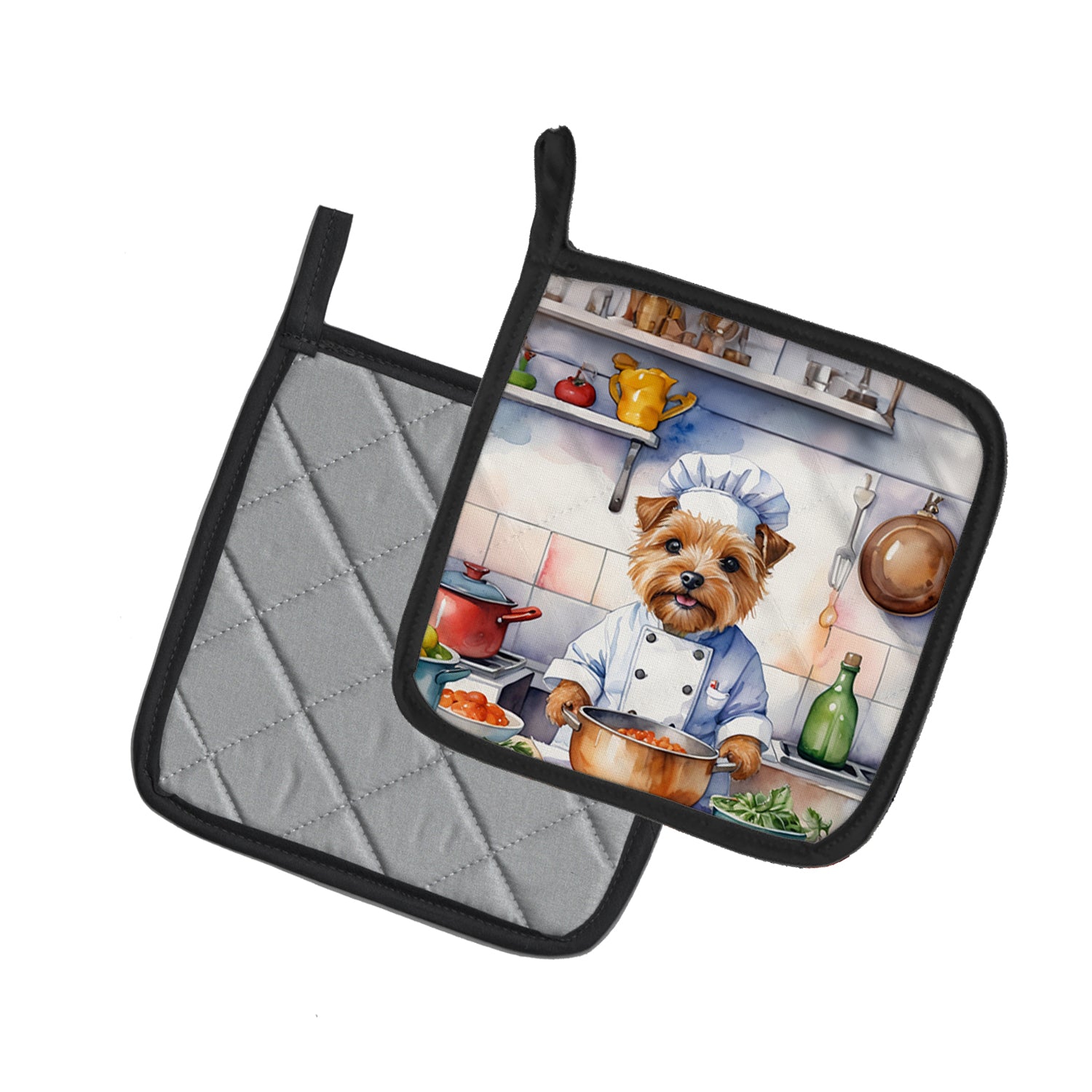Norfolk Terrier The Chef Pair of Pot Holders