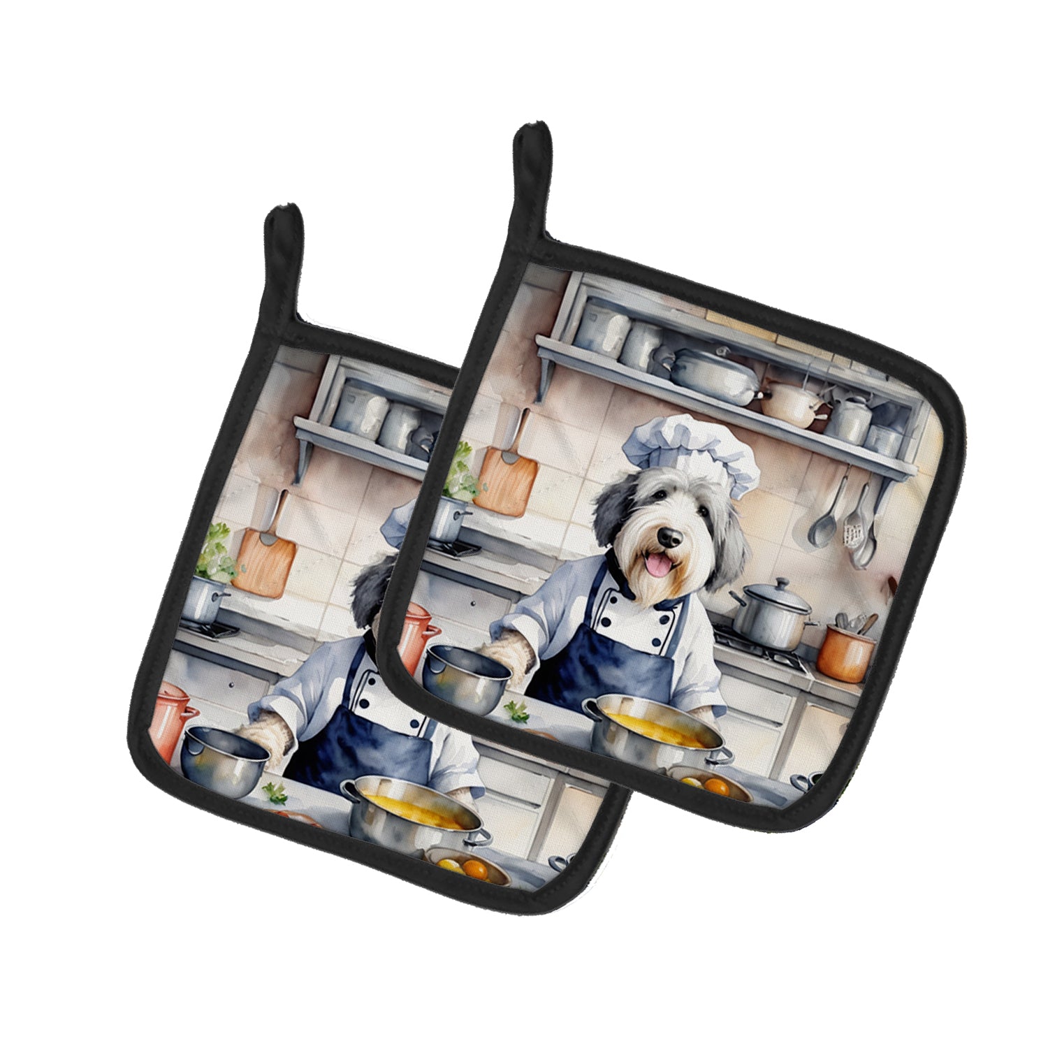 Buy this Old English Sheepdog The Chef Pair of Pot Holders