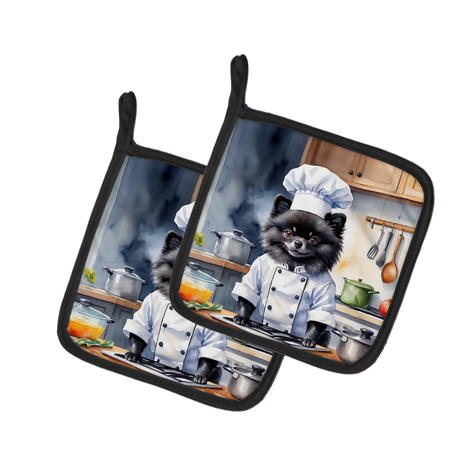 Buy this Pomeranian The Chef Pair of Pot Holders