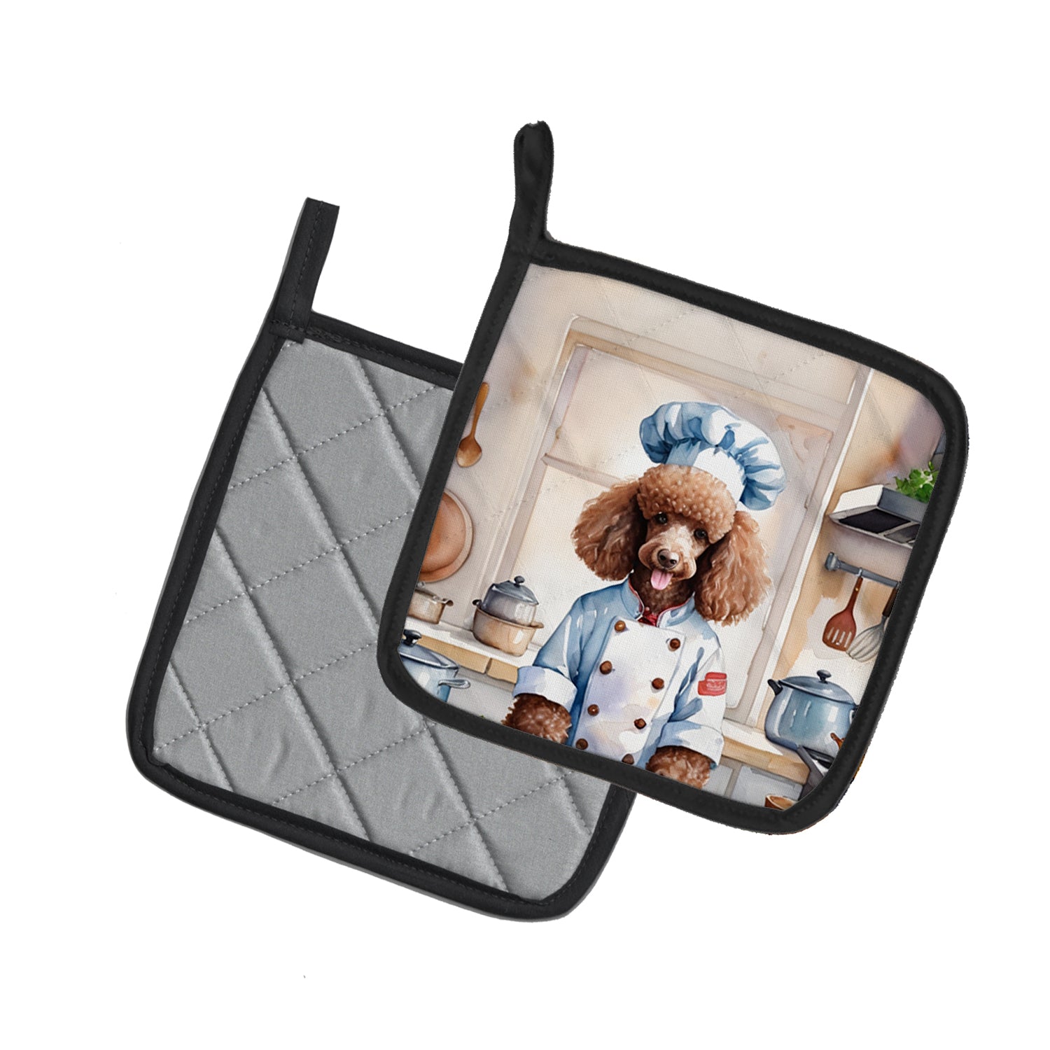 Buy this Chocolate Poodle The Chef Pair of Pot Holders
