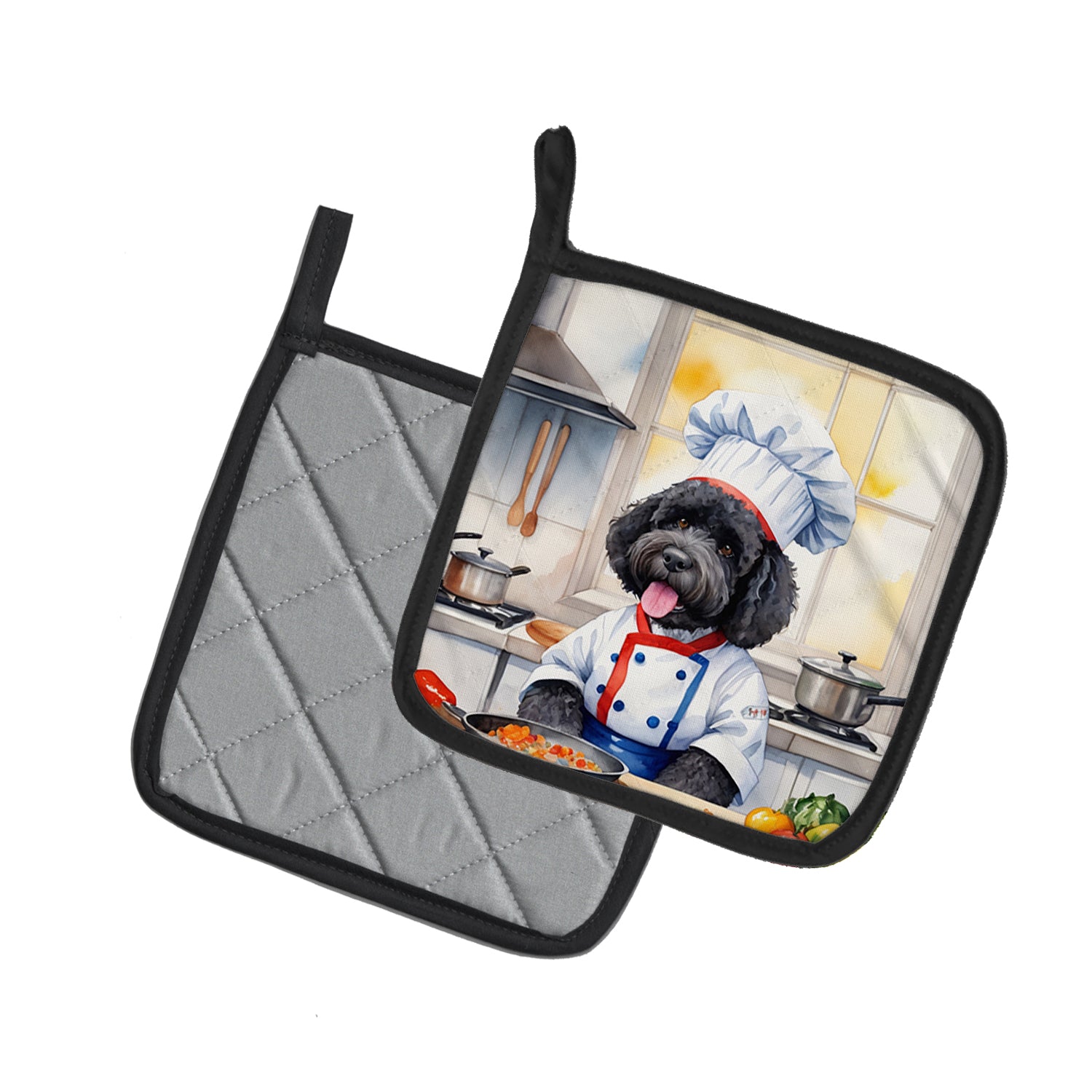 Buy this Portuguese Water Dog The Chef Pair of Pot Holders