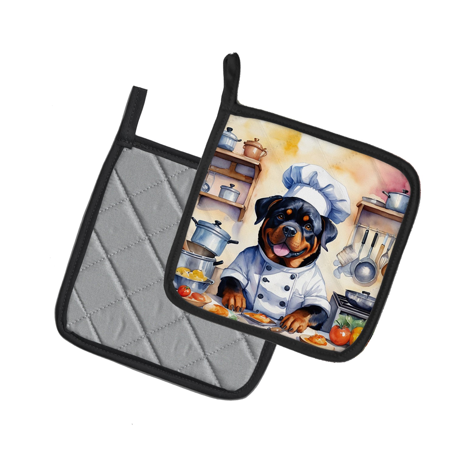 Buy this Rottweiler The Chef Pair of Pot Holders
