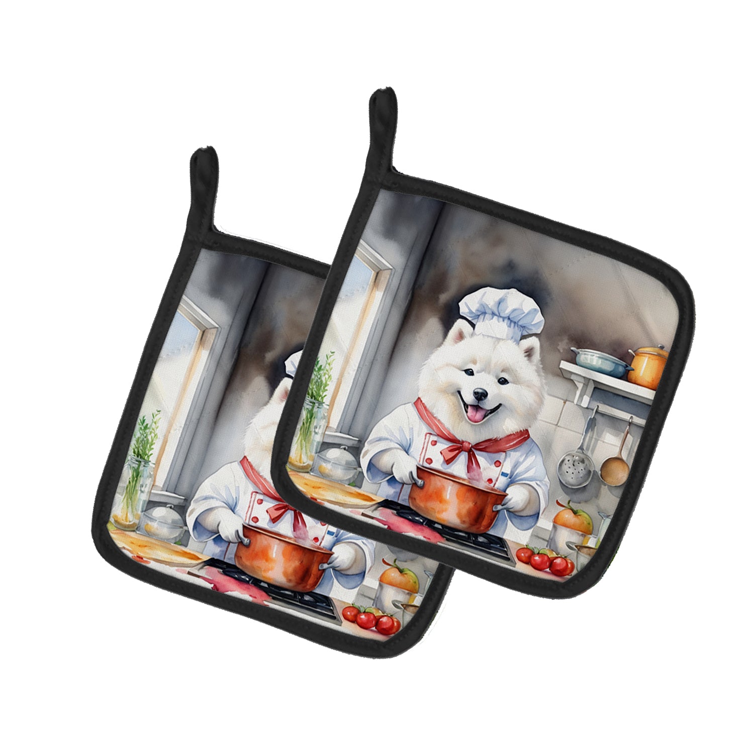 Buy this Samoyed The Chef Pair of Pot Holders