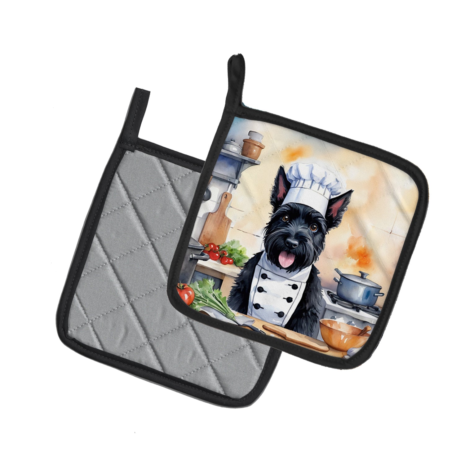 Scottish Terrier The Chef Pair of Pot Holders