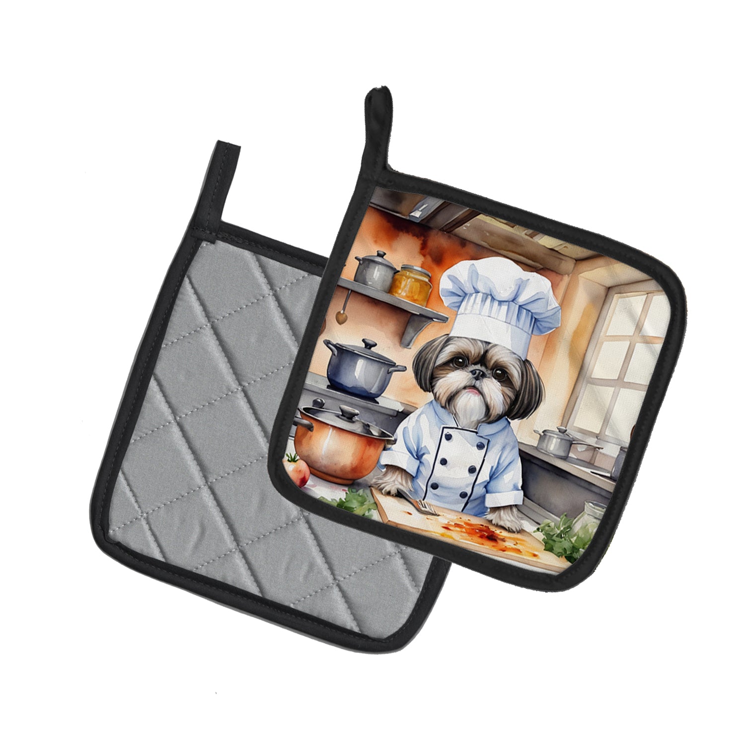Buy this Shih Tzu The Chef Pair of Pot Holders