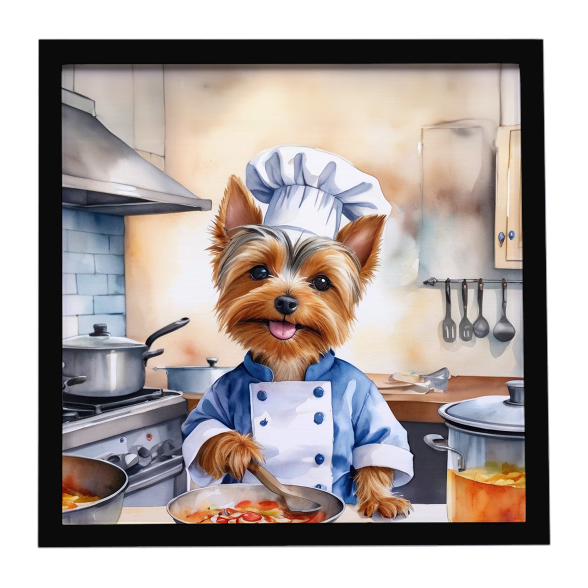 Caroline's Treasures Silky Terrier The Chef Framed Metal Print