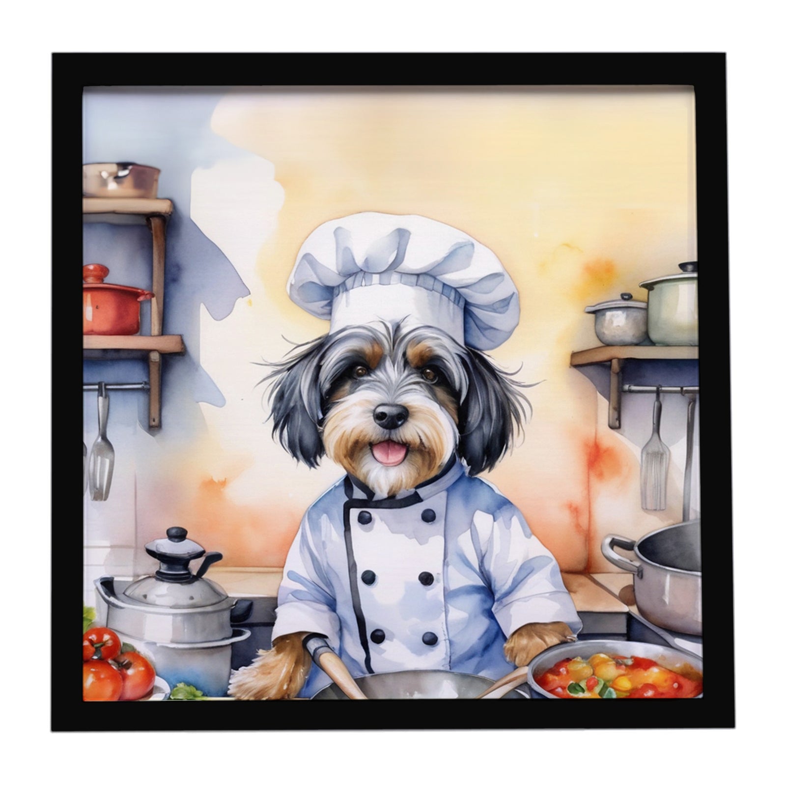 Caroline's Treasures Tibetan Terrier The Chef Framed Metal Print