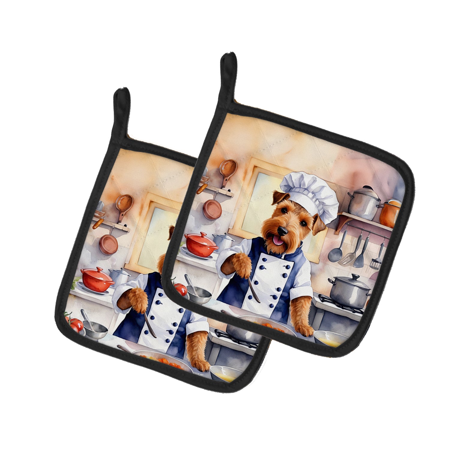 Buy this Welsh Terrier The Chef Pair of Pot Holders