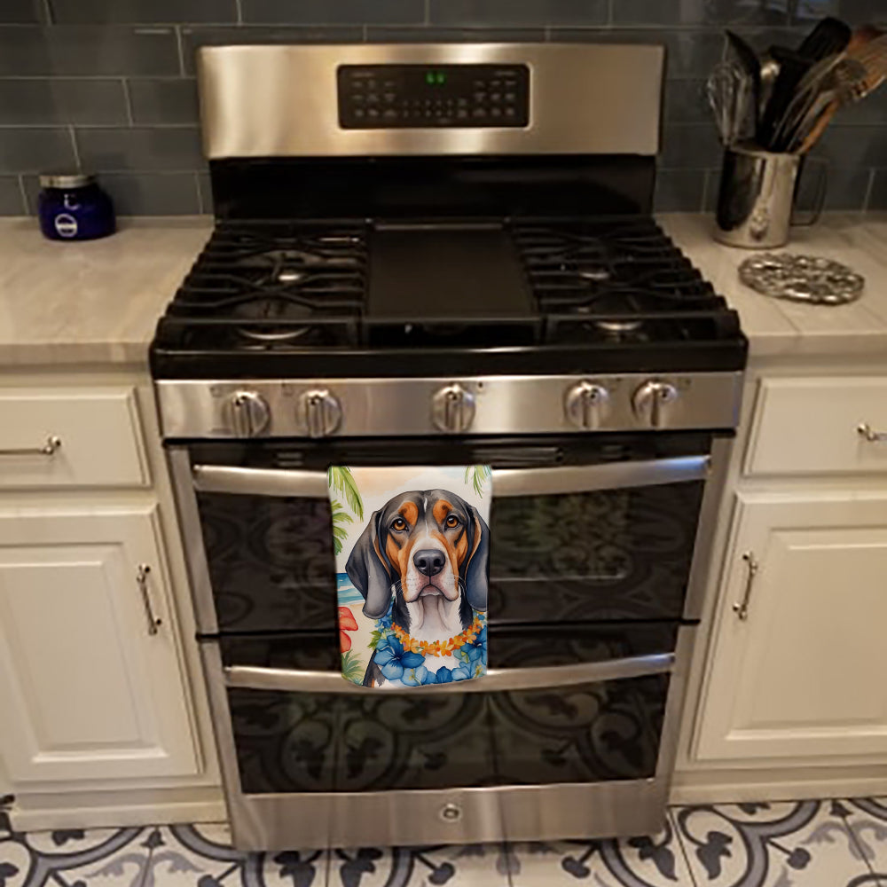American English Coonhound Luau Kitchen Towel