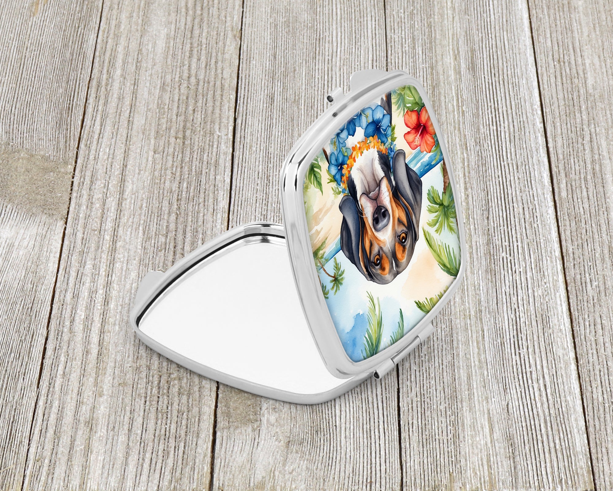 Buy this American English Coonhound Luau Compact Mirror