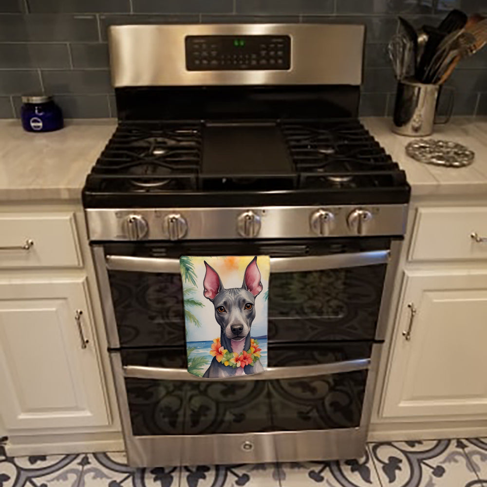 American Hairless Terrier Luau Kitchen Towel