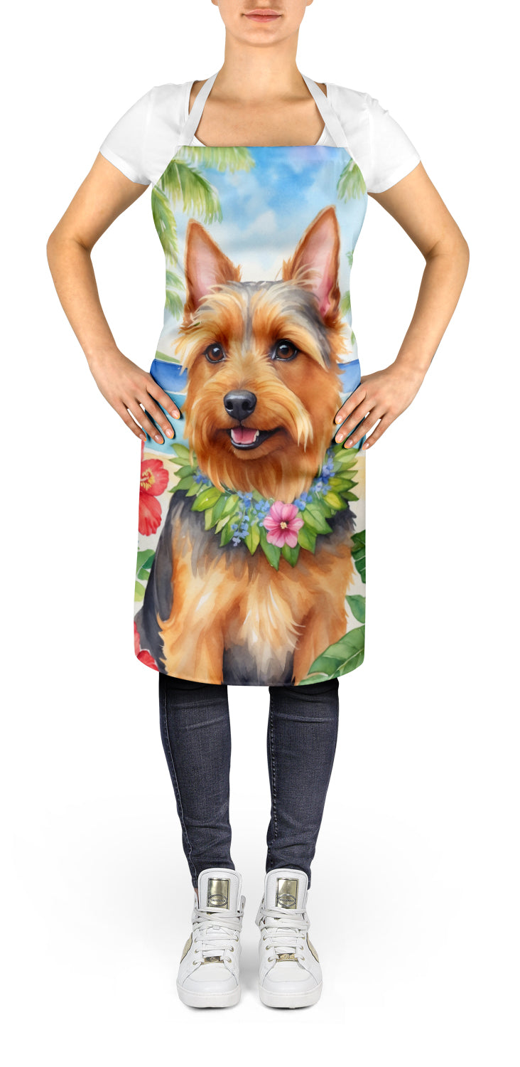 Caroline's Treasures Australian Terrier Luau Apron – Artist-Designed Kitchen, BBQ & Craft Apron