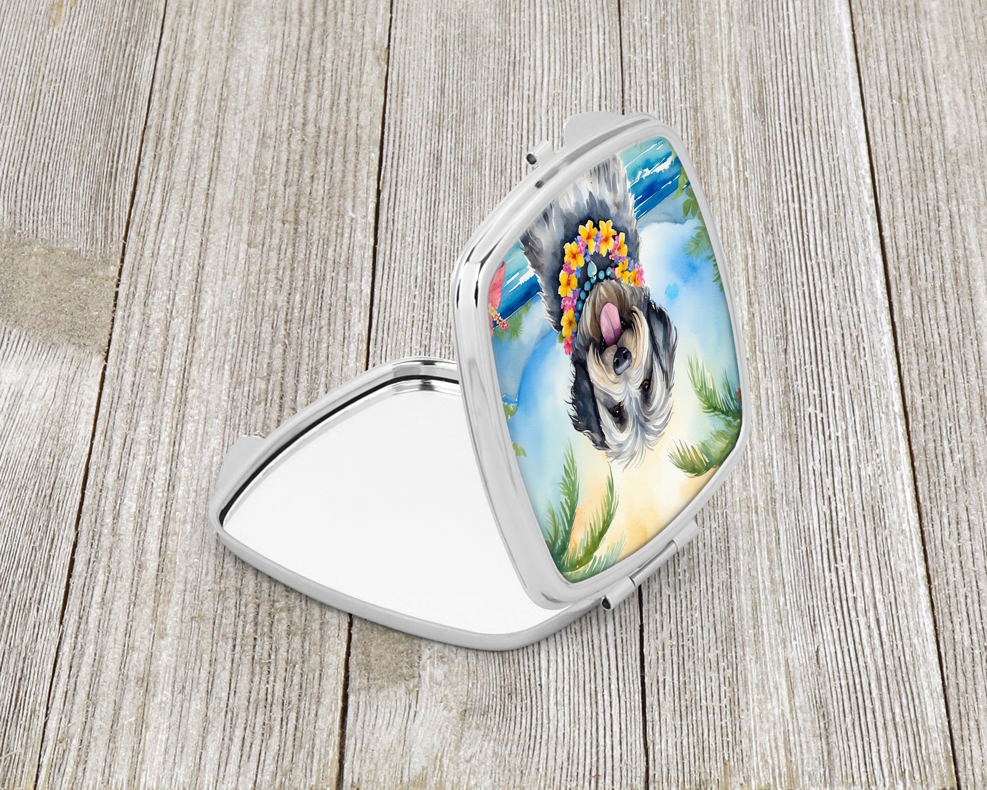 Bergamasco Sheepdog Luau Compact Mirror