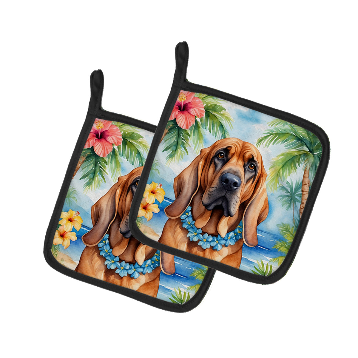 Buy this Bloodhound Luau Pair of Pot Holders