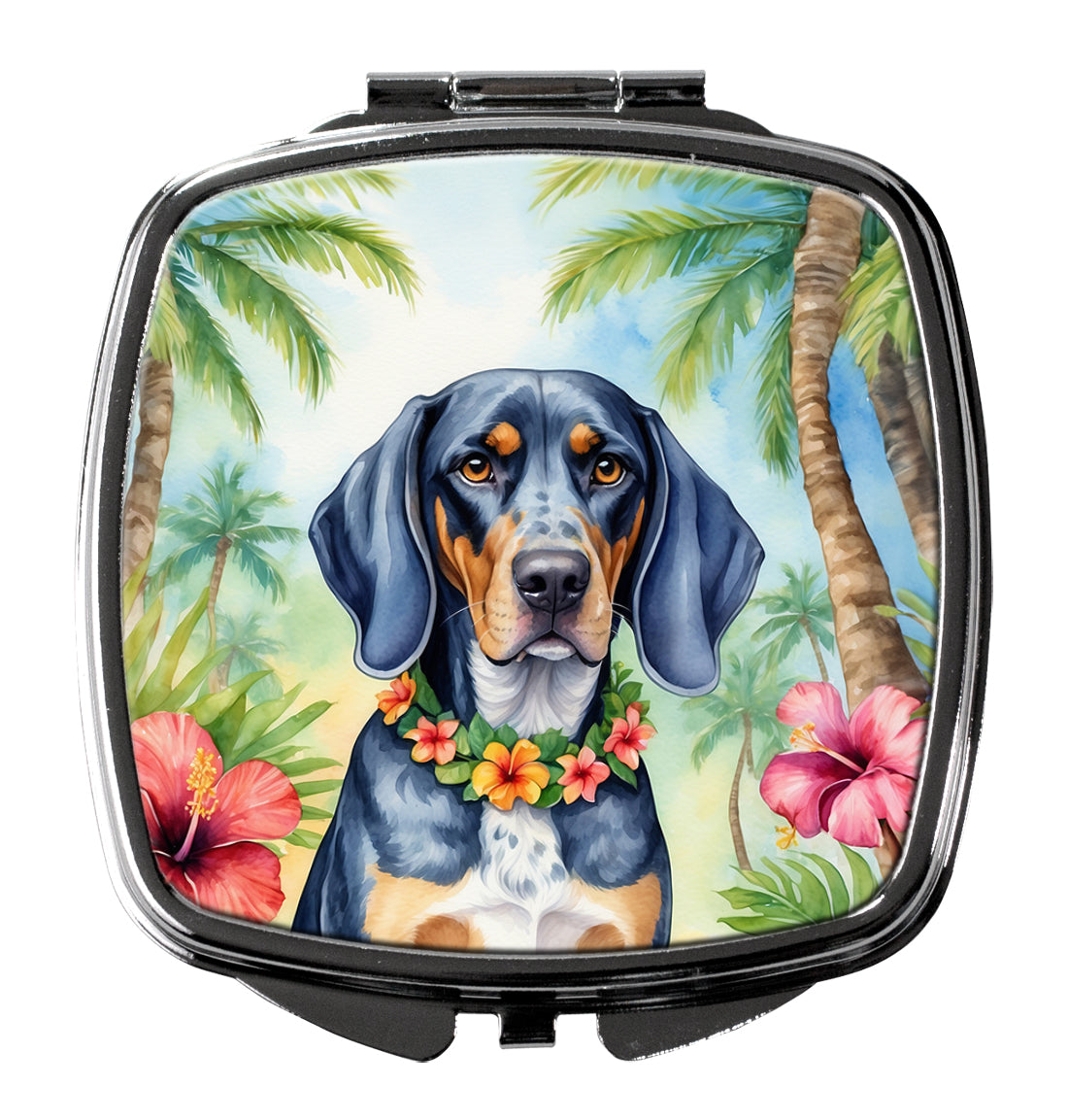 Buy this Bluetick Coonhound Luau Compact Mirror