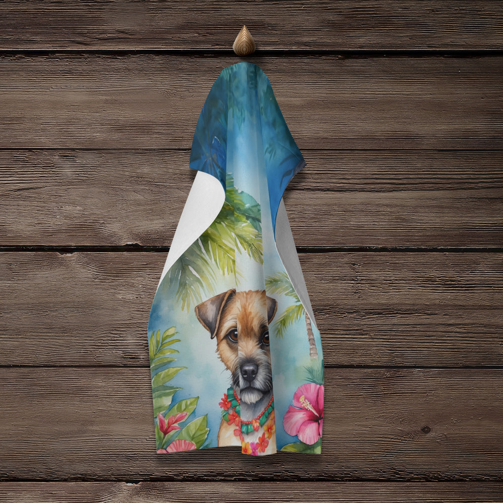 Border Terrier Luau Kitchen Towel