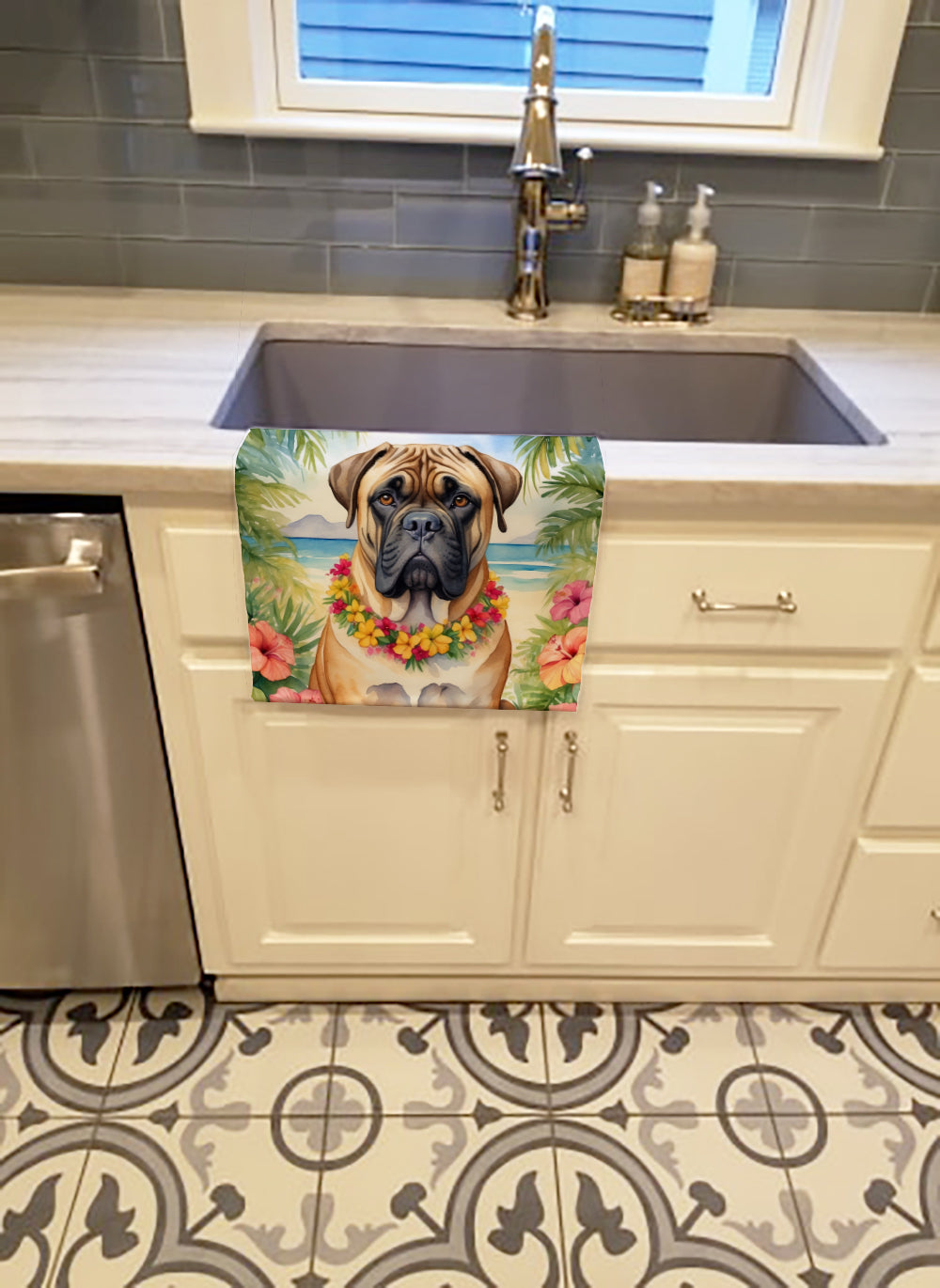 Buy this Bullmastiff Luau Kitchen Towel