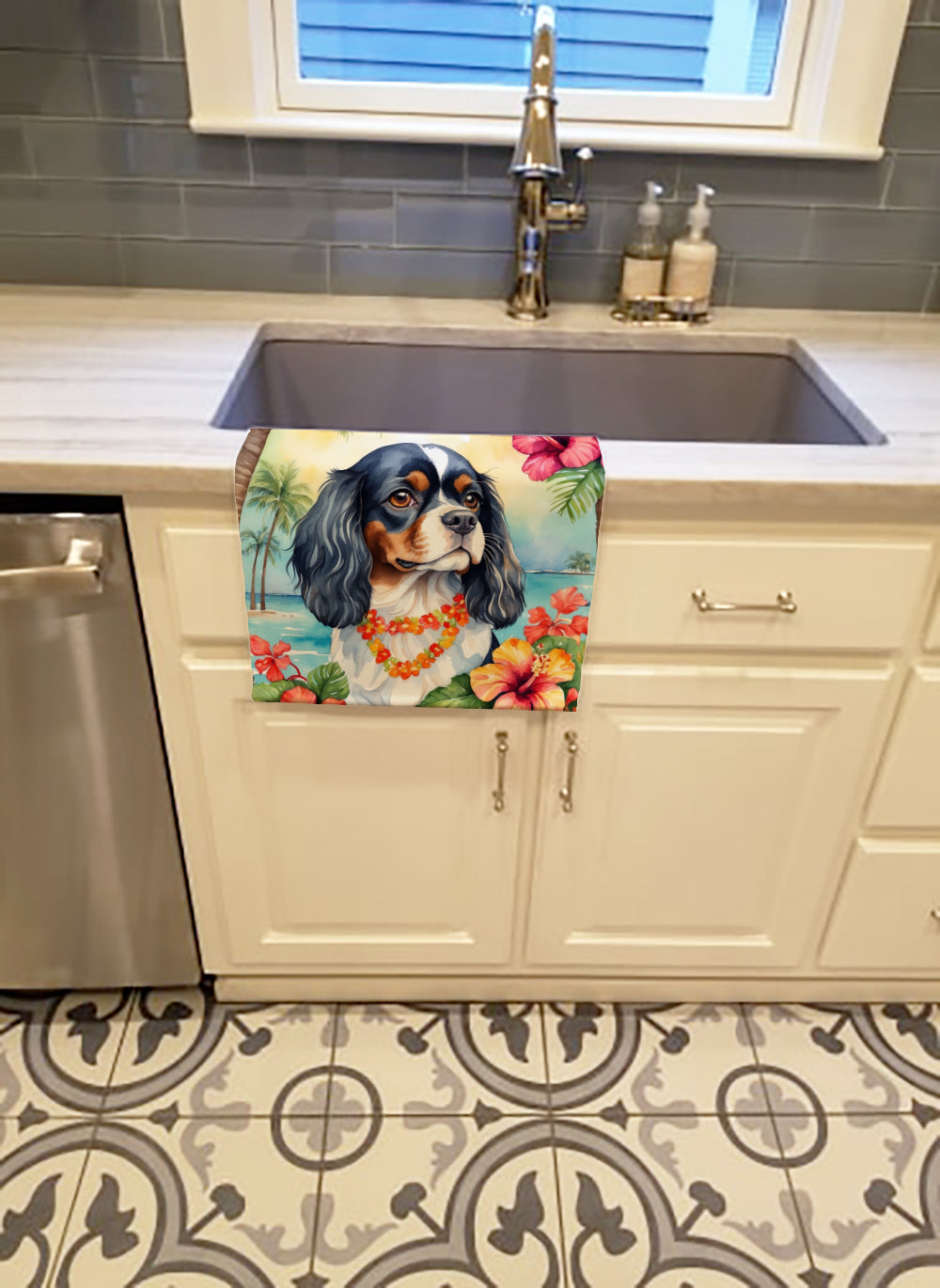 Cavalier Spaniel Luau Kitchen Towel