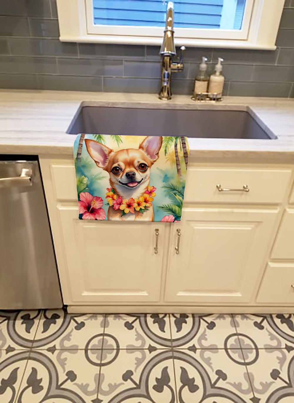 Chihuahua Luau Kitchen Towel