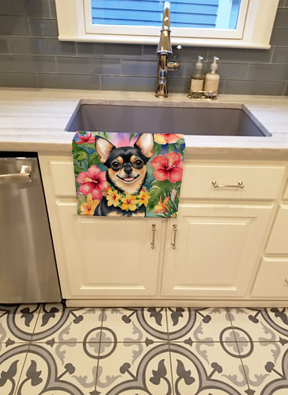 Chihuahua Luau Kitchen Towel