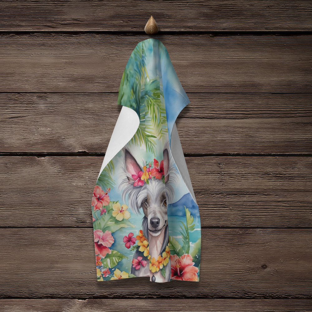 Chinese Crested Luau Kitchen Towel