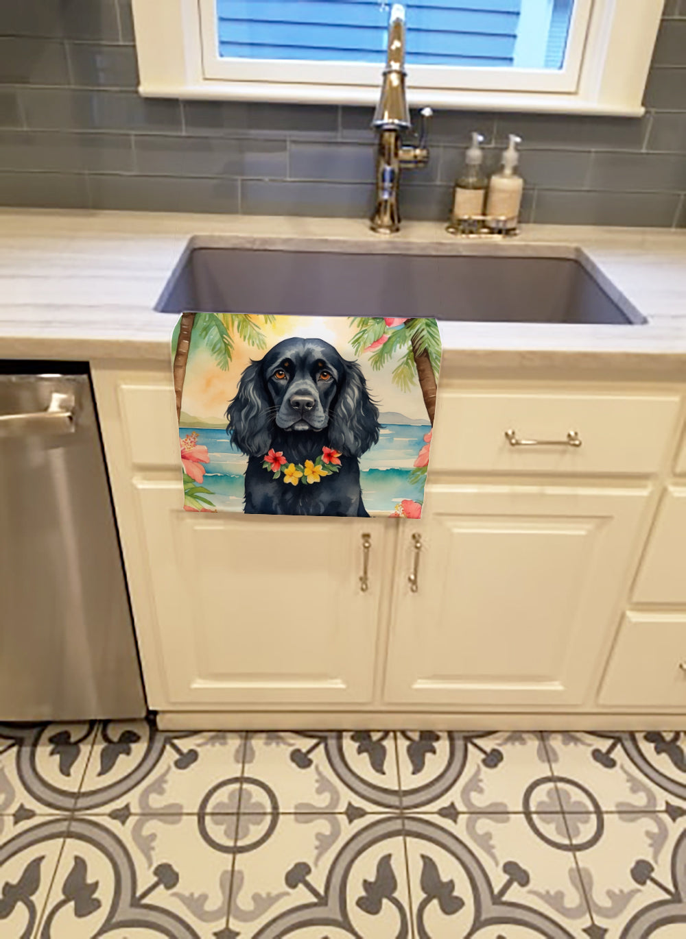 Buy this Cocker Spaniel Luau Kitchen Towel