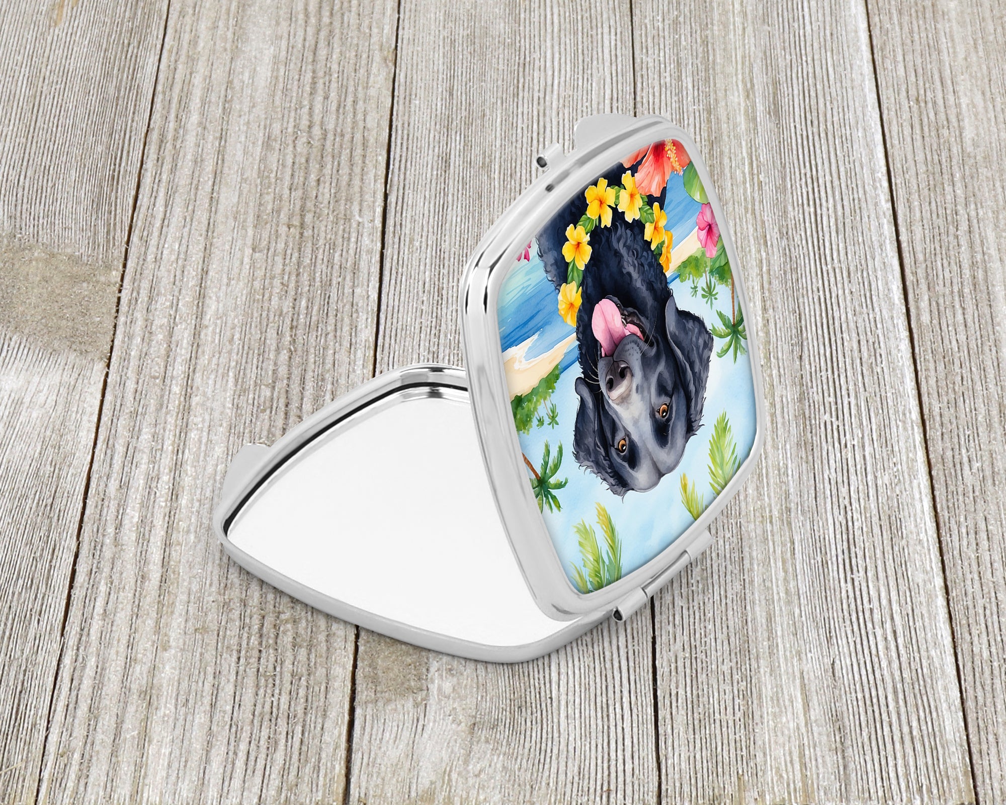Buy this Curly-Coated Retriever Luau Compact Mirror