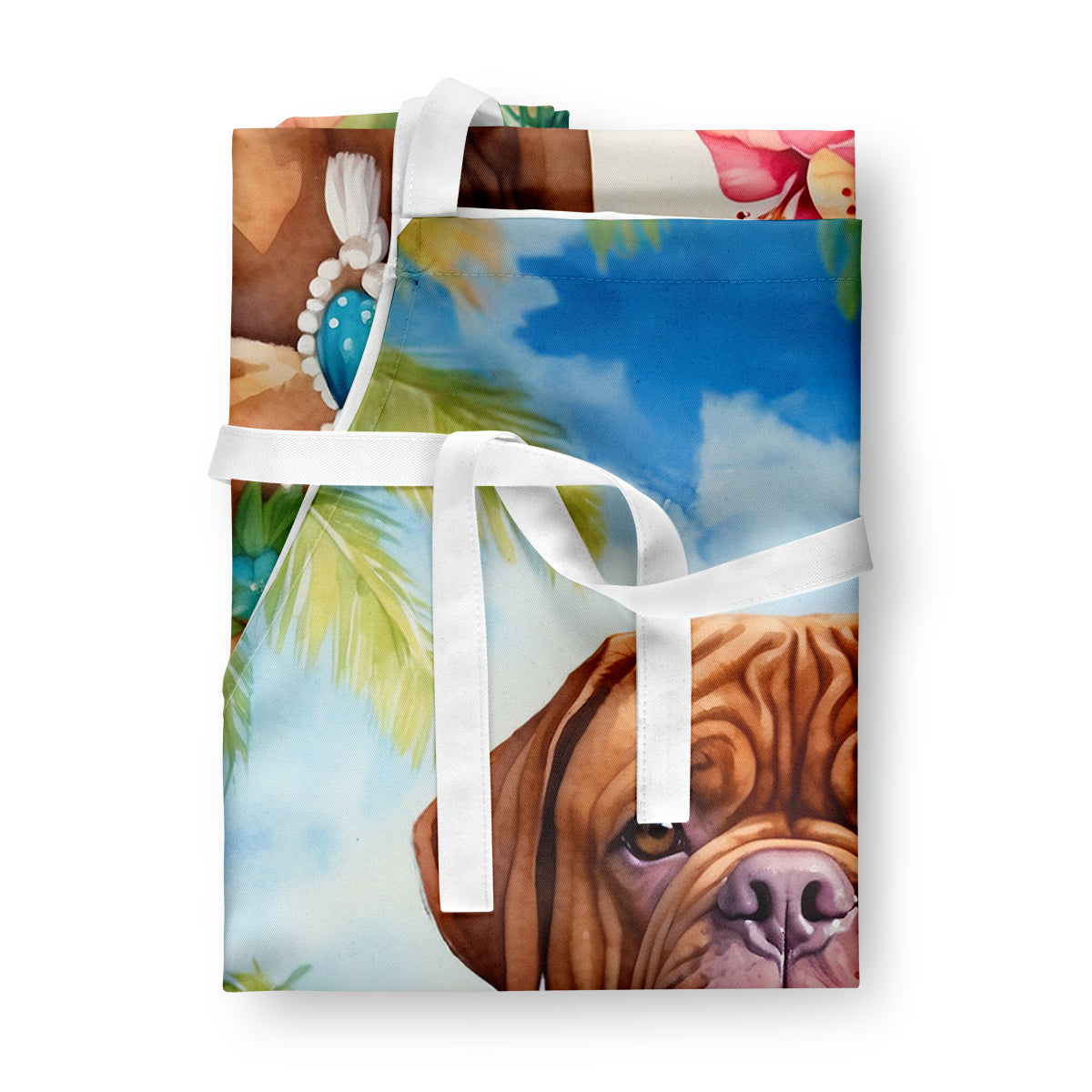 Caroline's Treasures Dogue de Bordeaux Luau Apron – Artist-Designed Kitchen, BBQ & Craft Apron