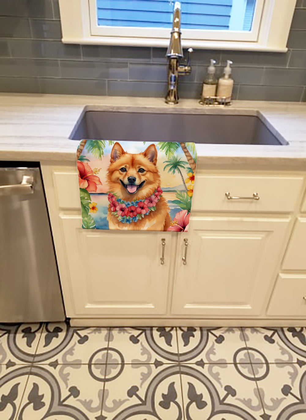 Finnish Spitz Luau Kitchen Towel