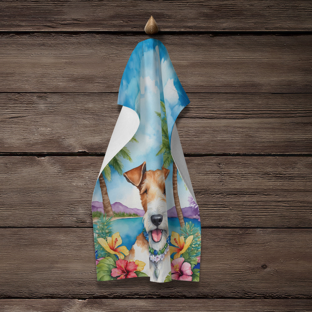 Fox Terrier Luau Kitchen Towel