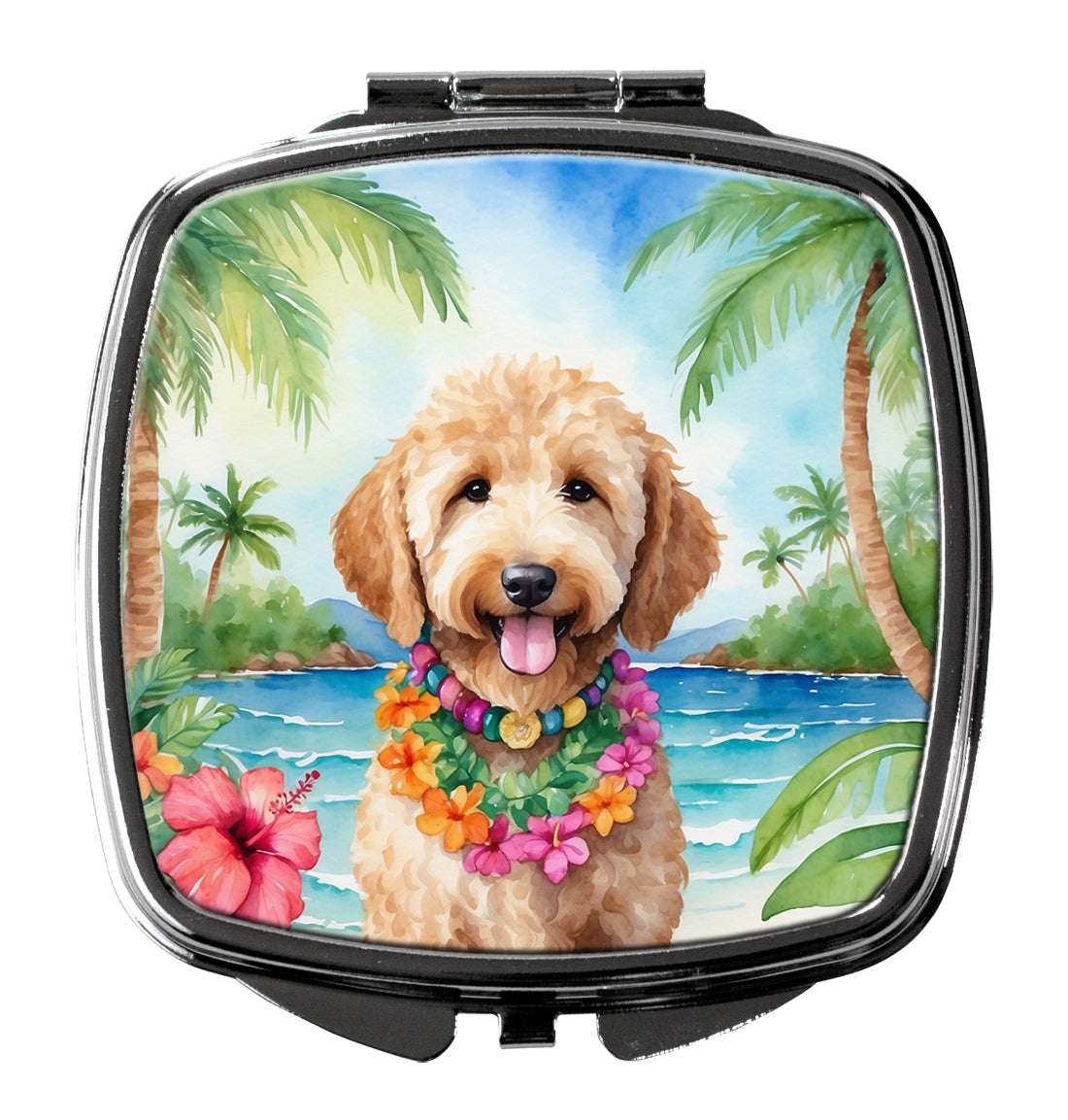 Buy this Goldendoodle Luau Compact Mirror