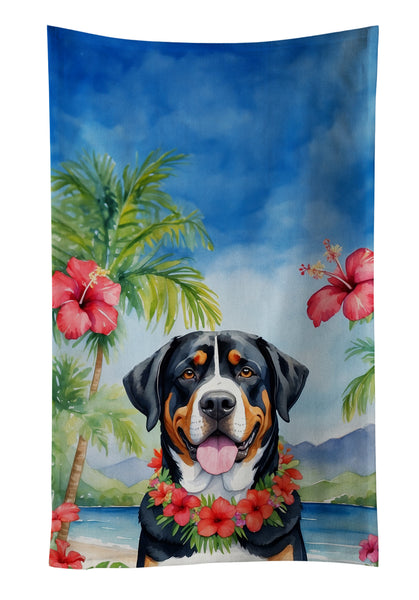 Buy this Greater Swiss Mountain Dog Luau Kitchen Towel