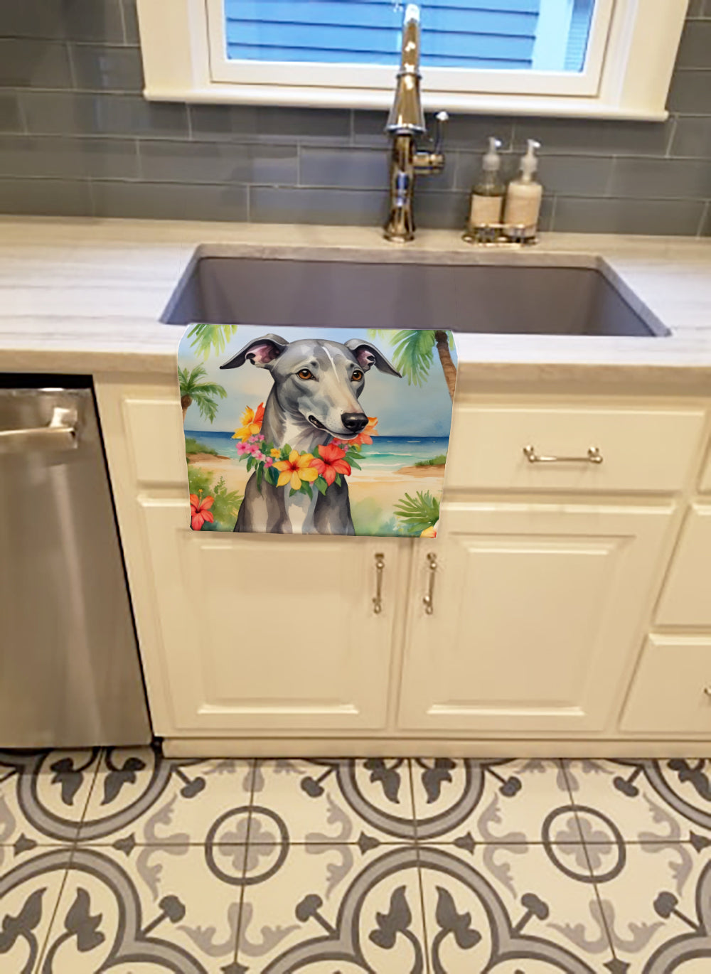 Greyhound Luau Kitchen Towel