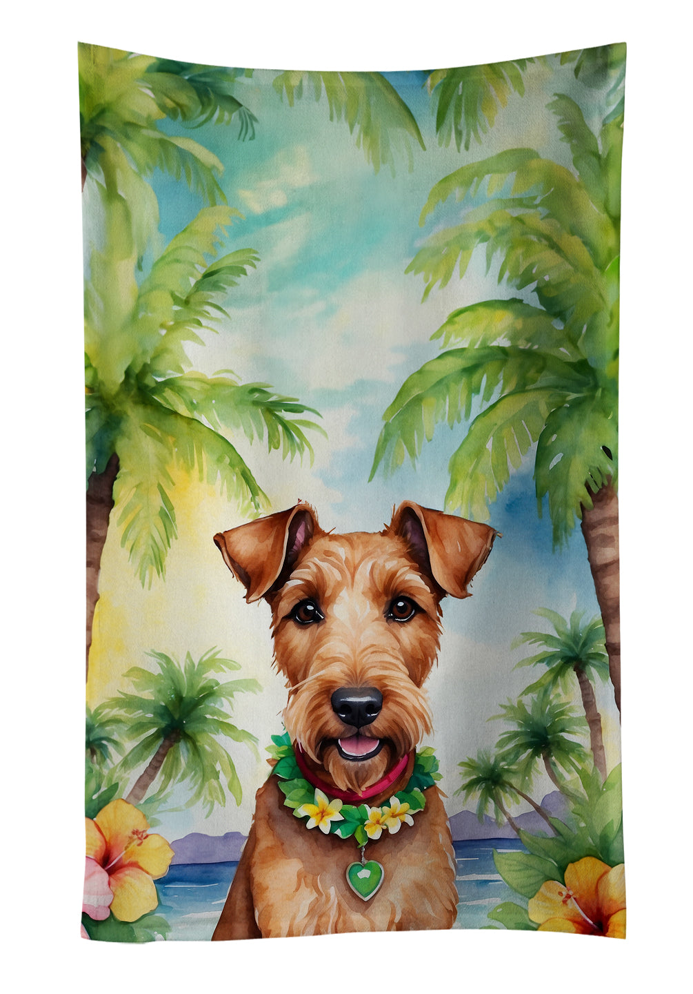 Buy this Irish Terrier Luau Kitchen Towel