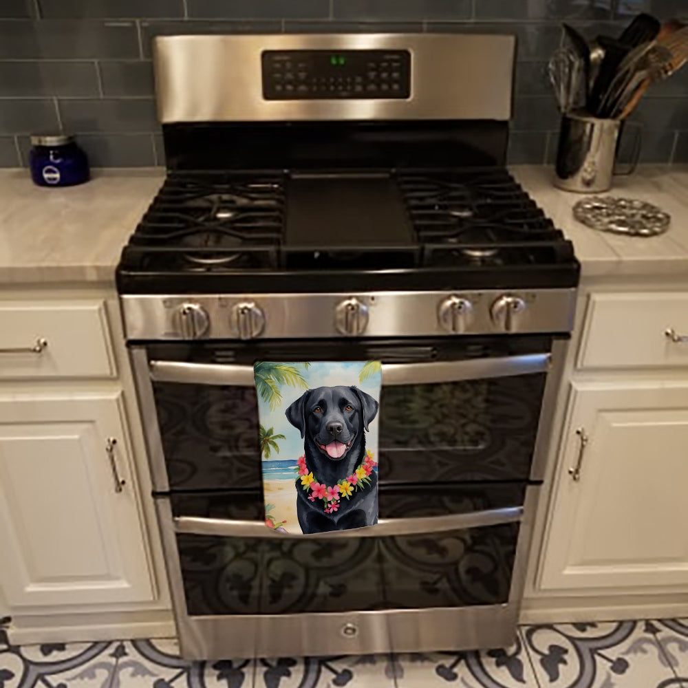 Black Labrador Retriever Luau Kitchen Towel