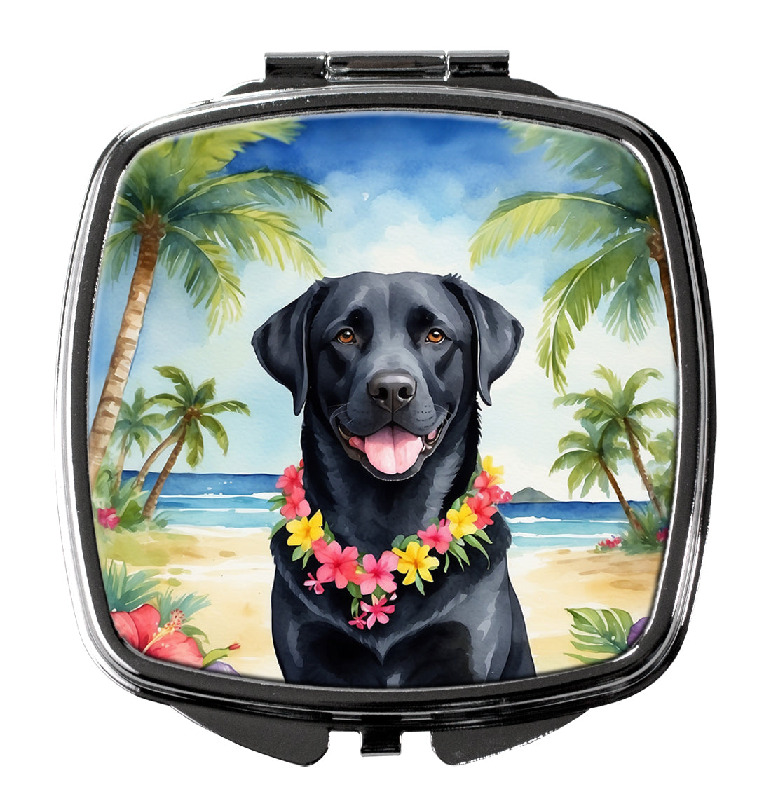 Buy this Black Labrador Retriever Luau Compact Mirror