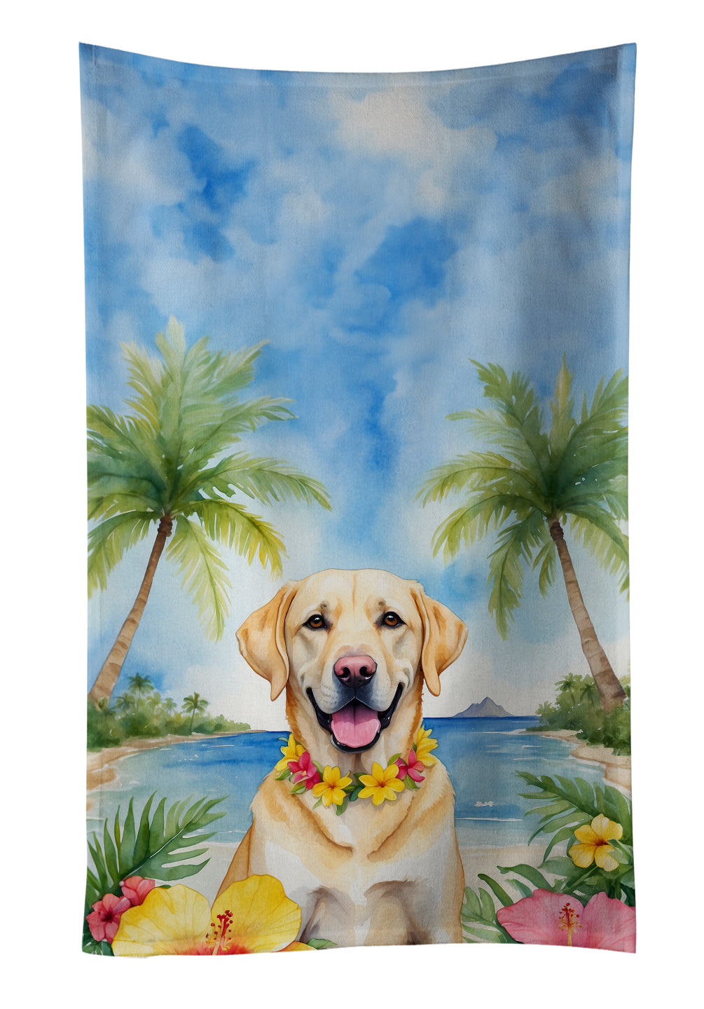 Buy this Yellow Labrador Retriever Luau Kitchen Towel