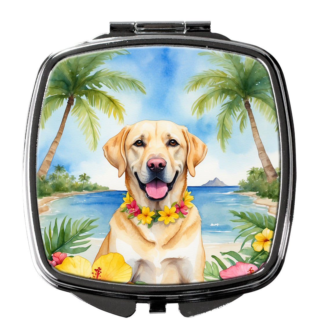 Buy this Yellow Labrador Retriever Luau Compact Mirror