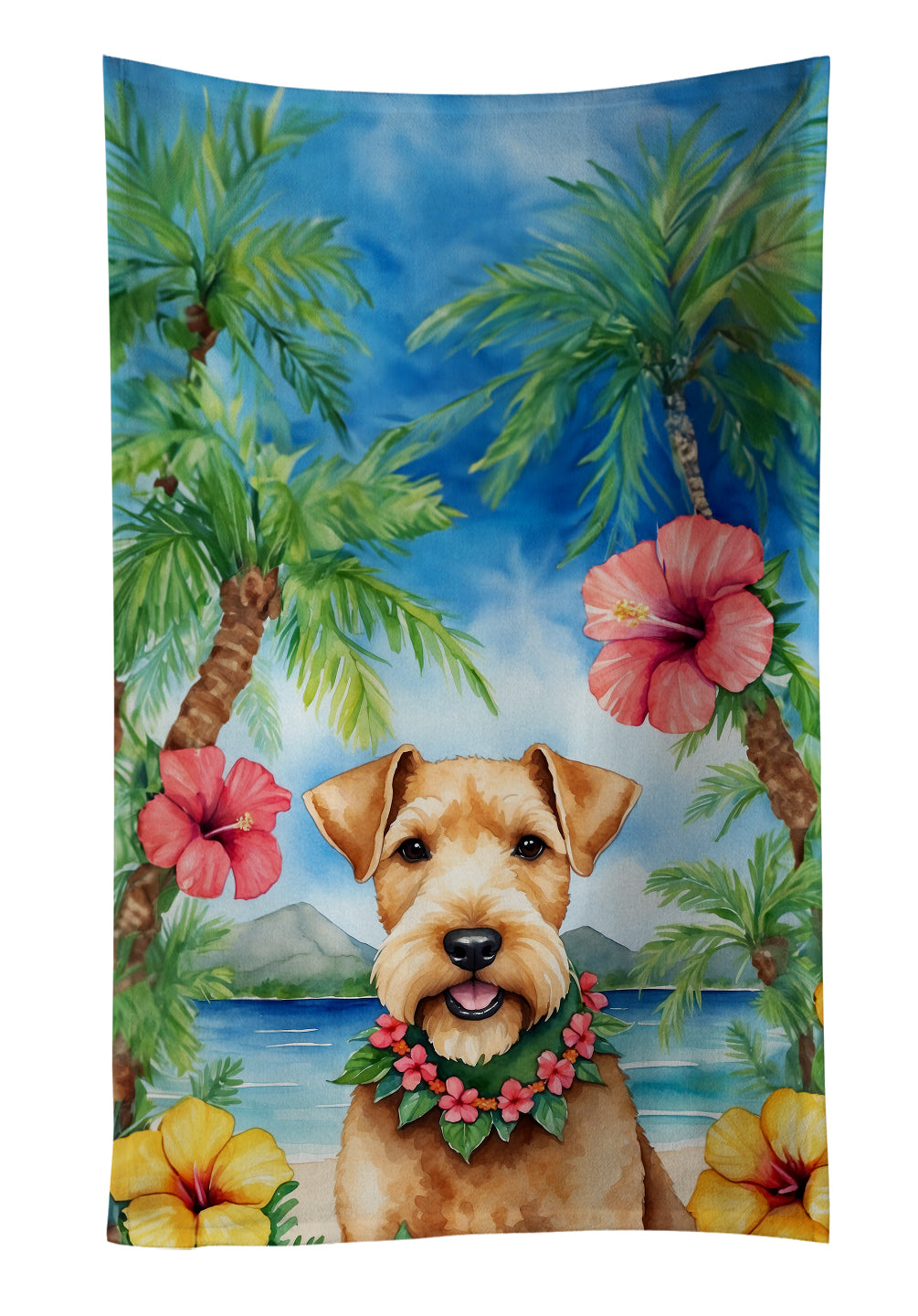 Buy this Lakeland Terrier Luau Kitchen Towel