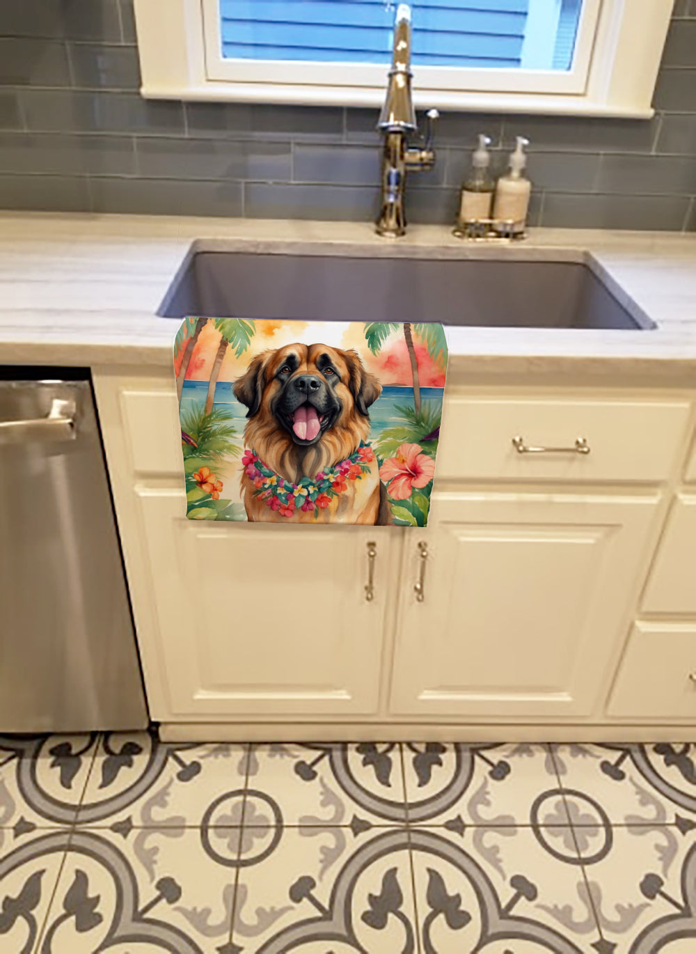 Leonberger Luau Kitchen Towel